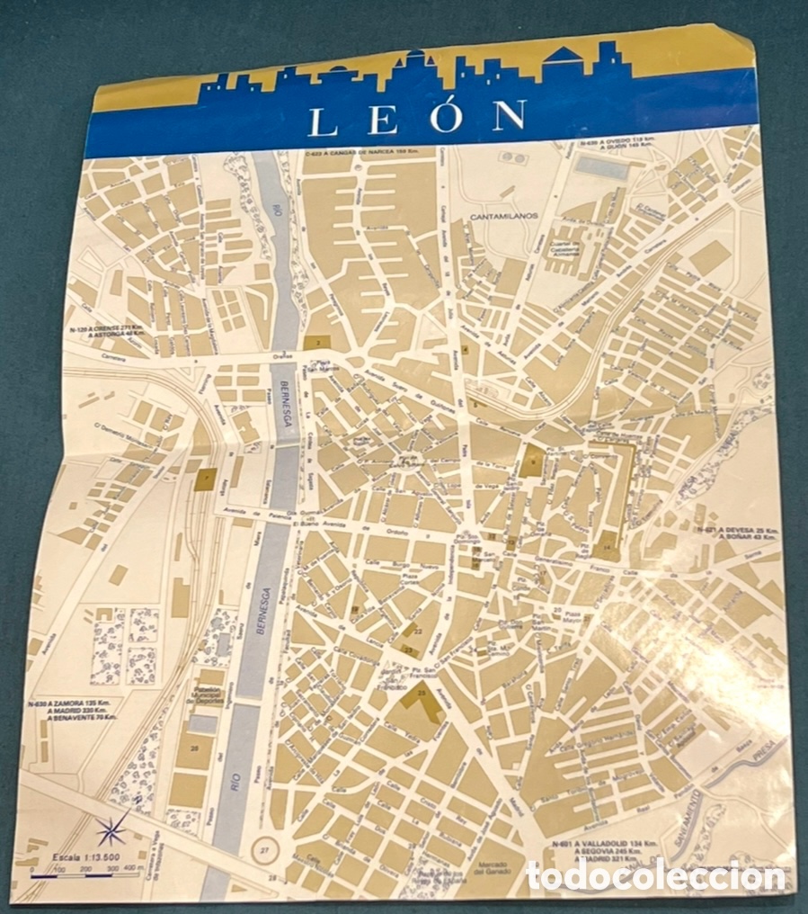 Mapas contempor&aacute;neos: Mapa. Le&oacute;n. TURESPA&Ntilde;A. 1990. - Foto 1