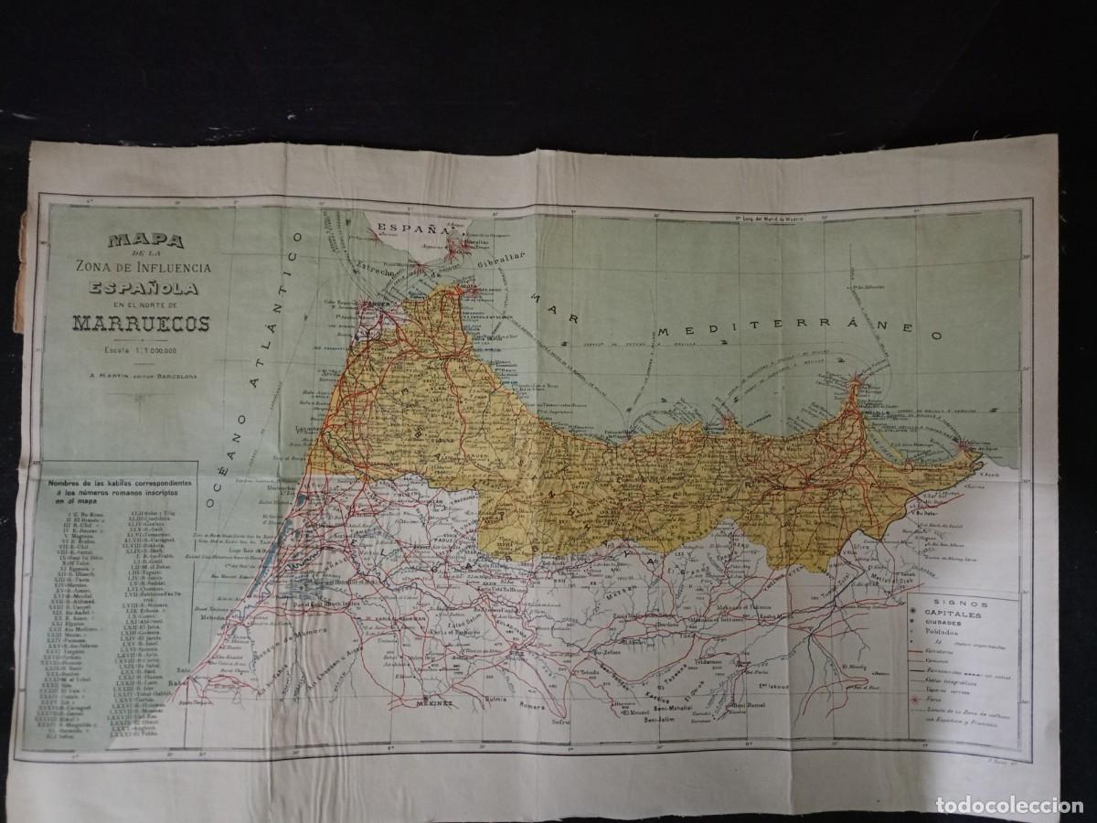 Mapas contempor&aacute;neos: mapa influencia espa&ntilde;ola en marruecos - Foto 1