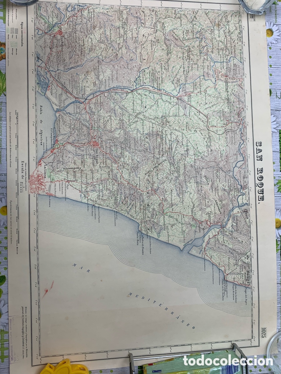 Mapas contempor&aacute;neos: Mapa entelado de San Roque 2&ordf; Edici&oacute;n de 1944 - Foto 2