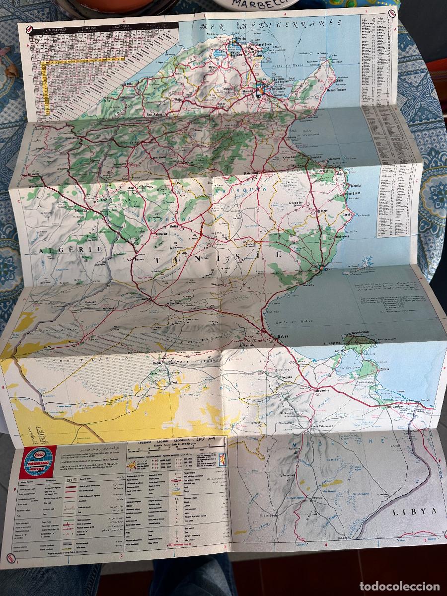 Mapas contempor&aacute;neos: ANTIGUO MAPA DE TUNEZ DE LA MARCA ESSO - Foto 3