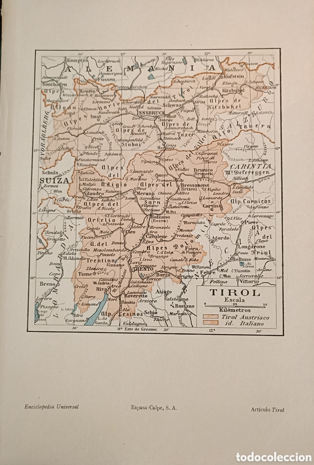 Mapas contempor&aacute;neos: Antiguo Mapa del Tirol - Foto 1
