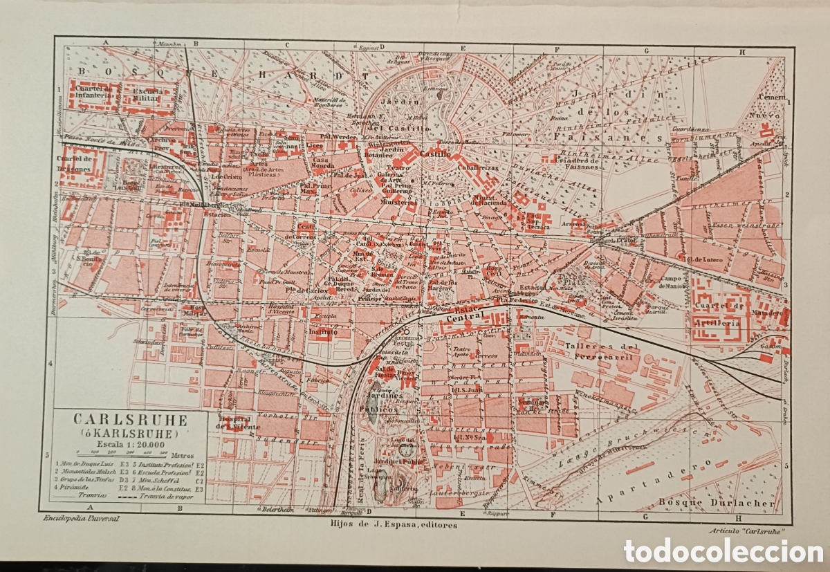 Mapas contempor&aacute;neos: Antiguo Plano de Carlsruhe - Foto 1