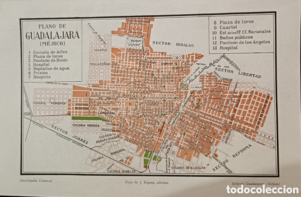Mapas contempor&aacute;neos: Plano de Guadalajara. M&eacute;xico - Foto 1