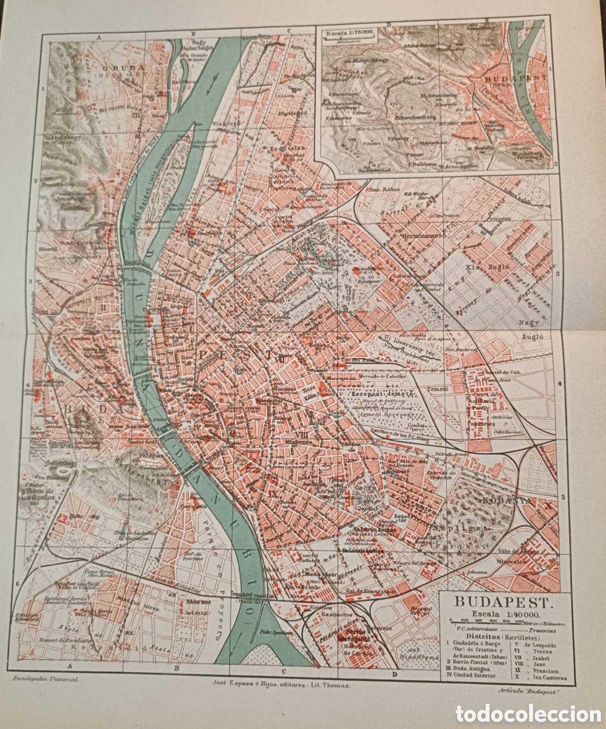 Mapas contempor&aacute;neos: Antiguo Plano de Budapest - Foto 1