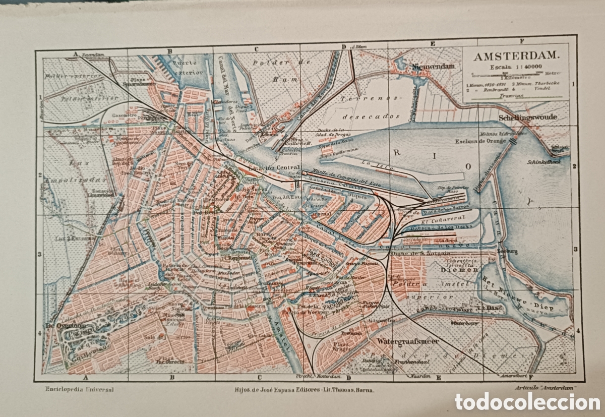 Mapas contempor&aacute;neos: Antiguo Plano de Amsterdam - Foto 1