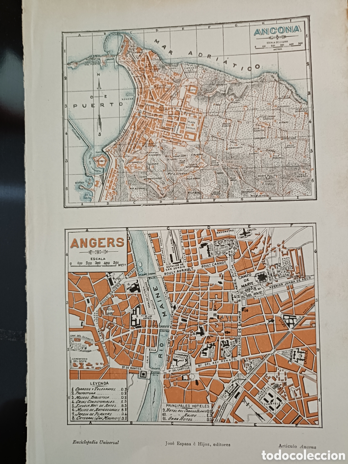 Mapas contempor&aacute;neos: Planos de Ancona y Angers - Foto 1