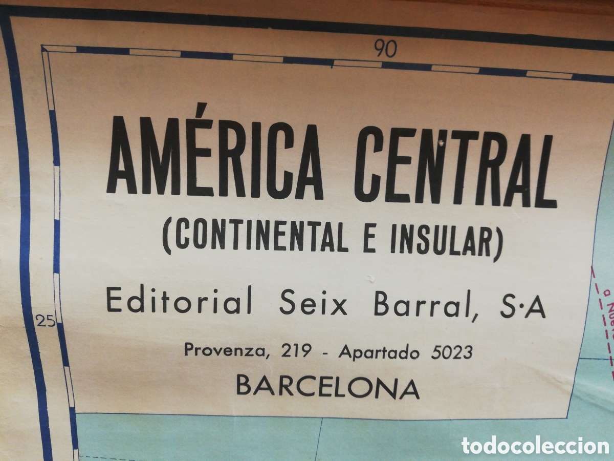 Mapas contempor&aacute;neos: Mapa Am&eacute;rica Central. Seix Barral. 1973. - Foto 5