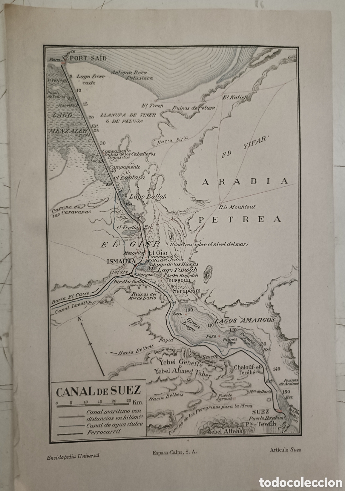 Mapas contempor&aacute;neos: Antiguo Plano del Canal de Suez - Foto 1