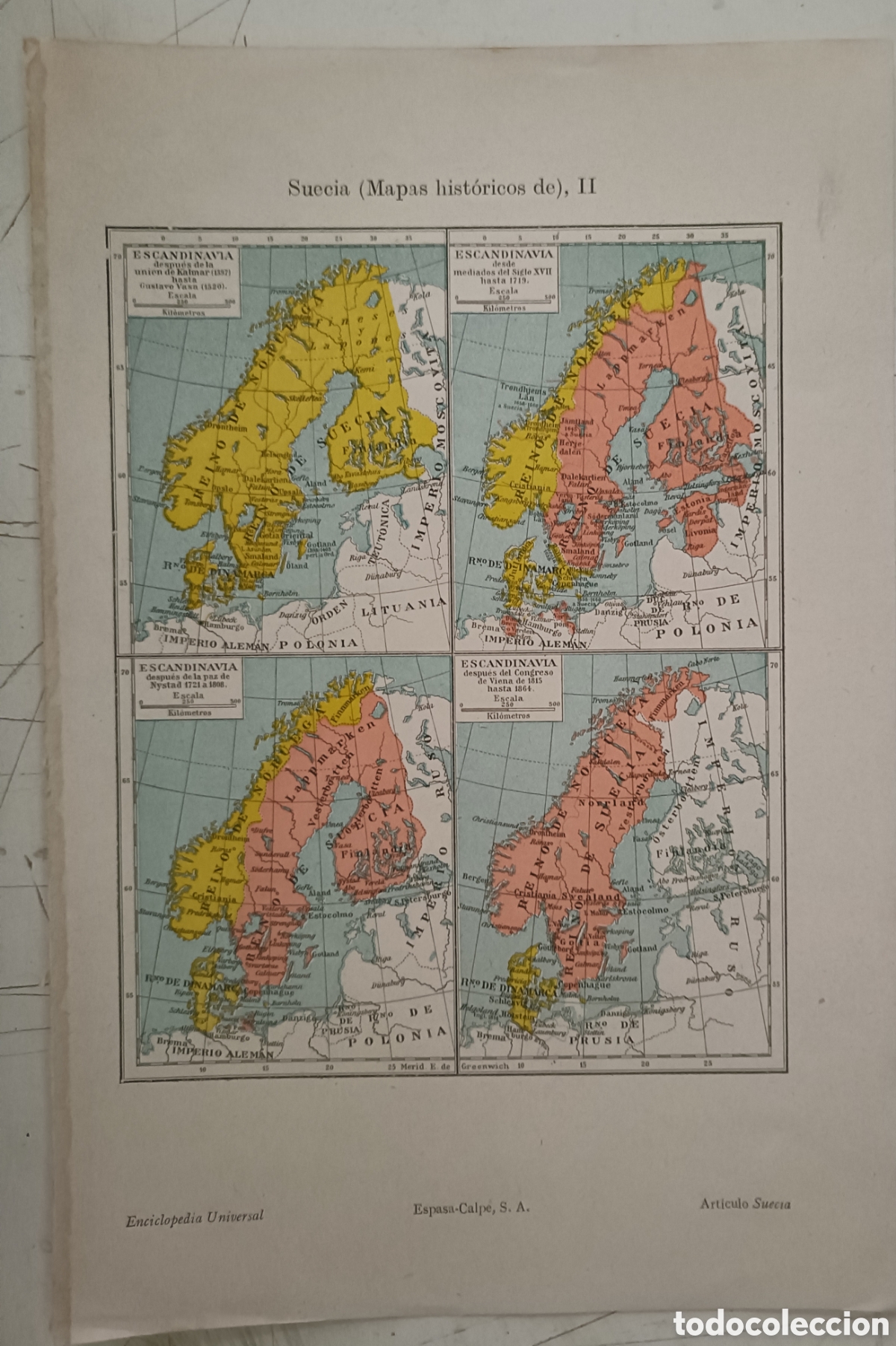 Mapas contempor&aacute;neos: Antiguo mapa de Escandinavia - Foto 1