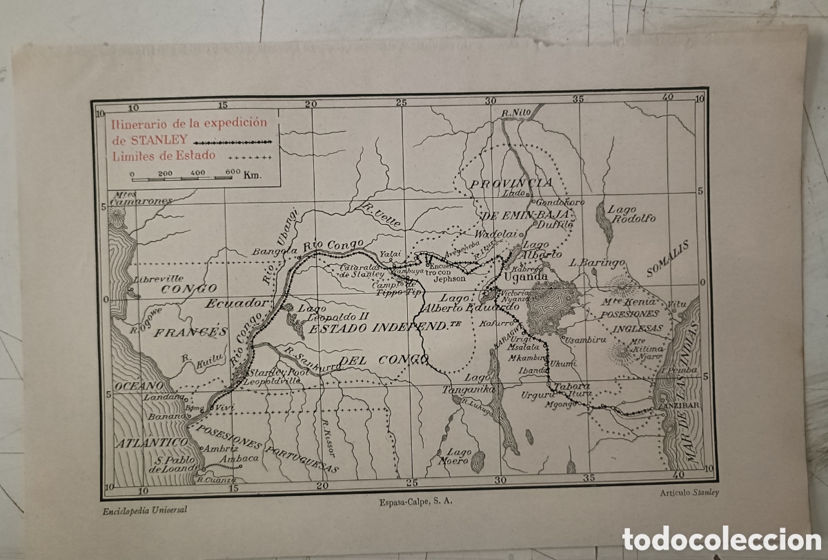 Mapas contempor&aacute;neos: Plano de la expedici&oacute;n de Stanley - Foto 1