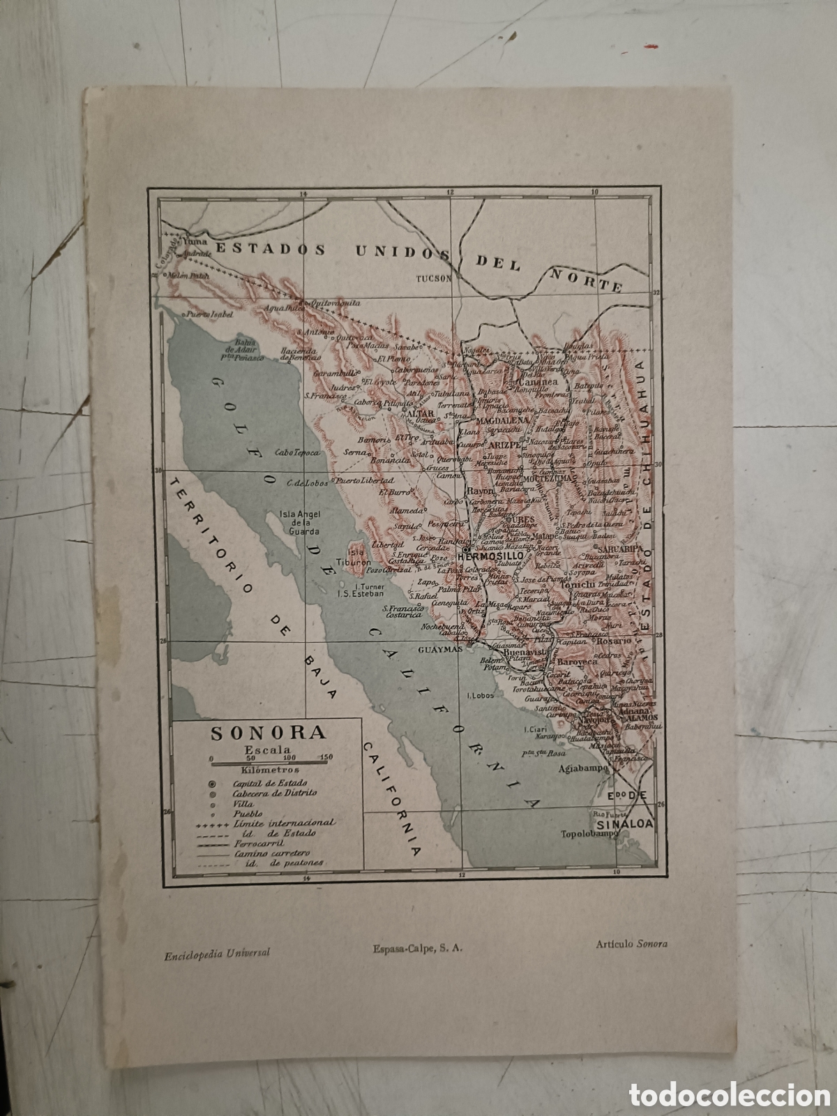 Mapas contempor&aacute;neos: Antiguo plano de Sonora - Foto 1