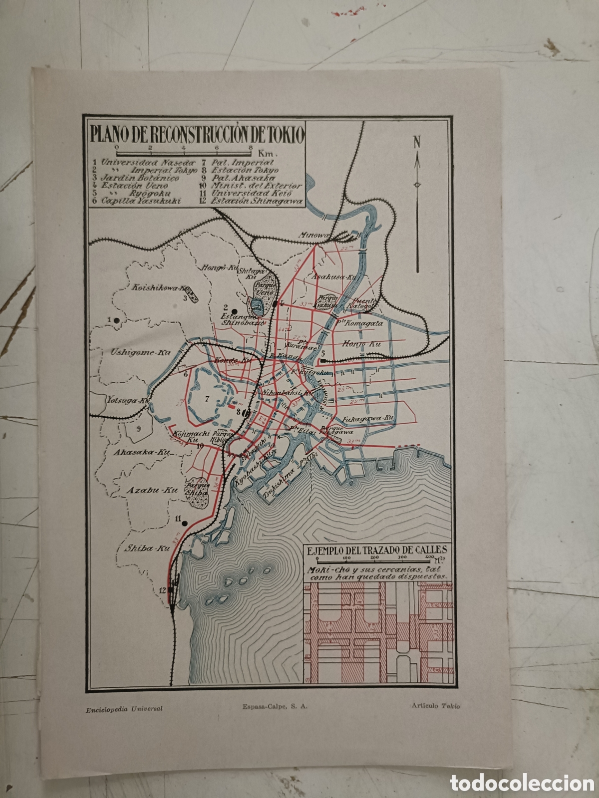 Mapas contempor&aacute;neos: Plano de la reconstrucci&oacute;n de Tokio - Foto 1