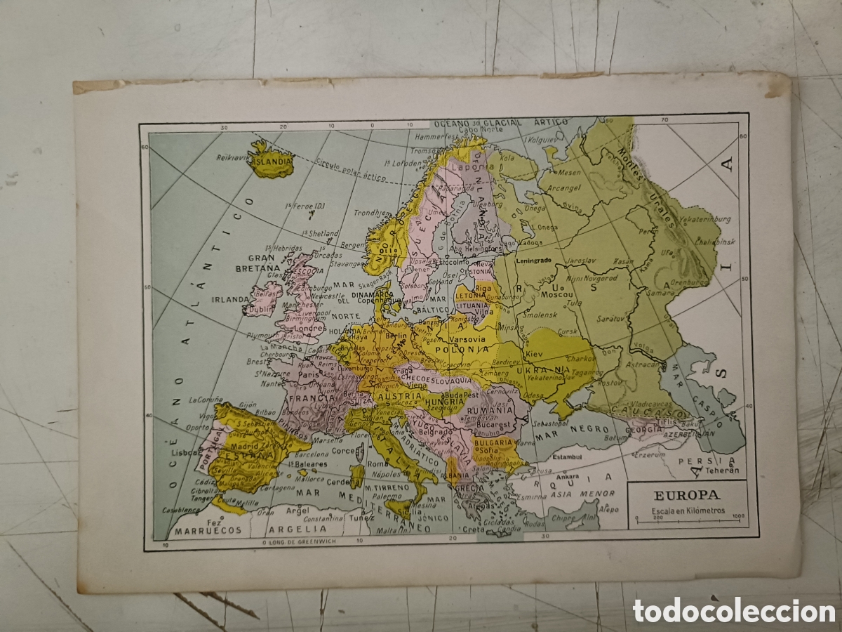 Mapas contempor&aacute;neos: Antiguo mapa de Europa - Foto 1