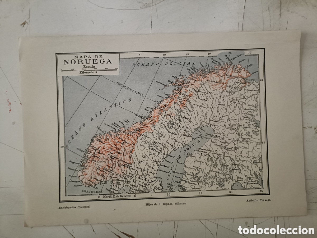 Mapas contempor&aacute;neos: Antiguo mapa de Noruega - Foto 1
