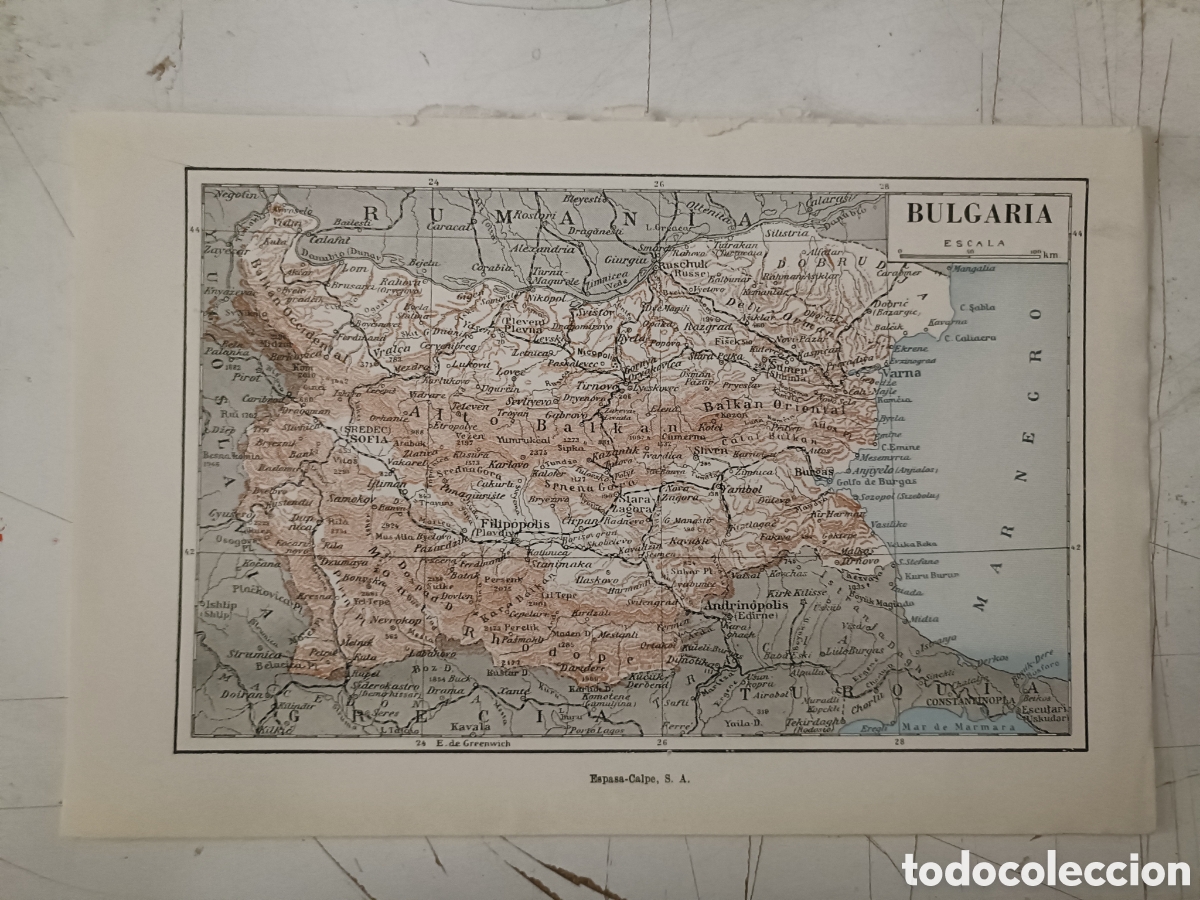 Mapas contempor&aacute;neos: Antiguo mapa de Bulgaria - Foto 1