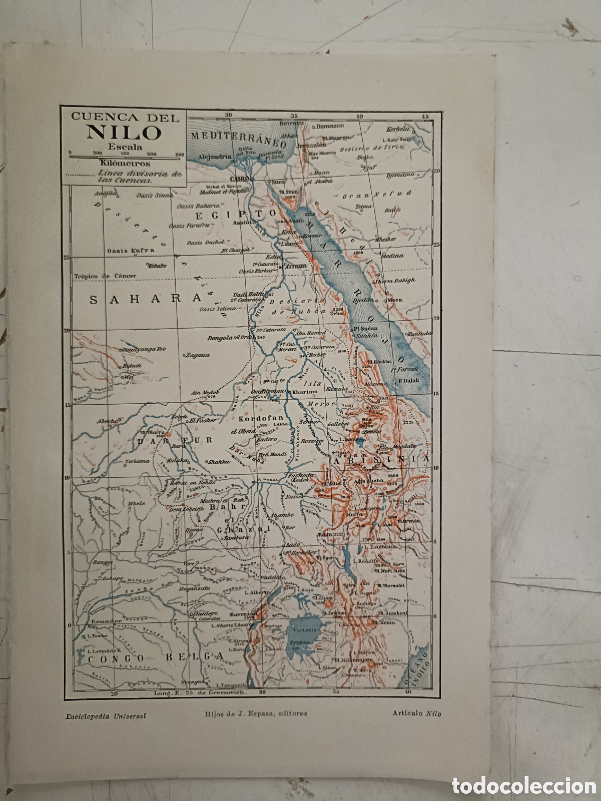 Mapas contempor&aacute;neos: Mapa de la cuenca del r&iacute;o Nilo - Foto 1