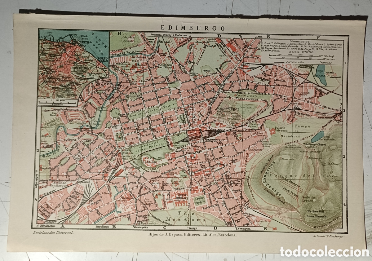 Mapas contempor&aacute;neos: Antiguo Plano de Edimburgo - Foto 1