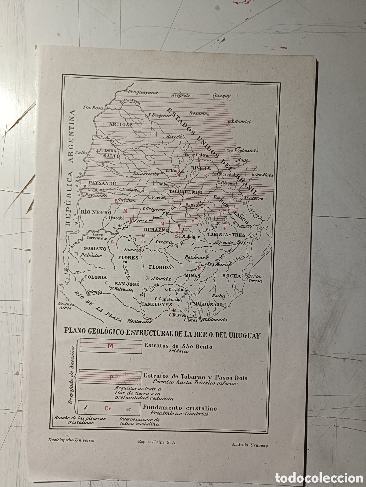 Mapas contempor&aacute;neos: Mapa geol&oacute;gico estructural de la republica de Uruguay - Foto 1