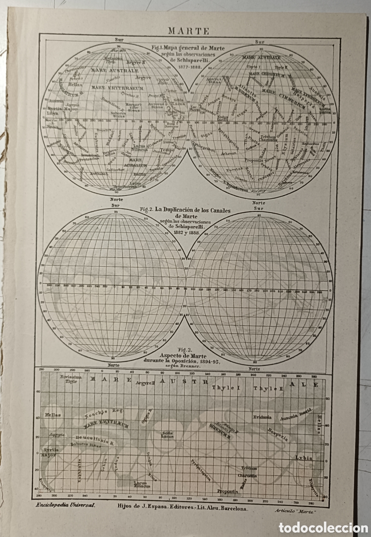 Mapas contempor&aacute;neos: Antiguo mapa de Marte - Foto 1