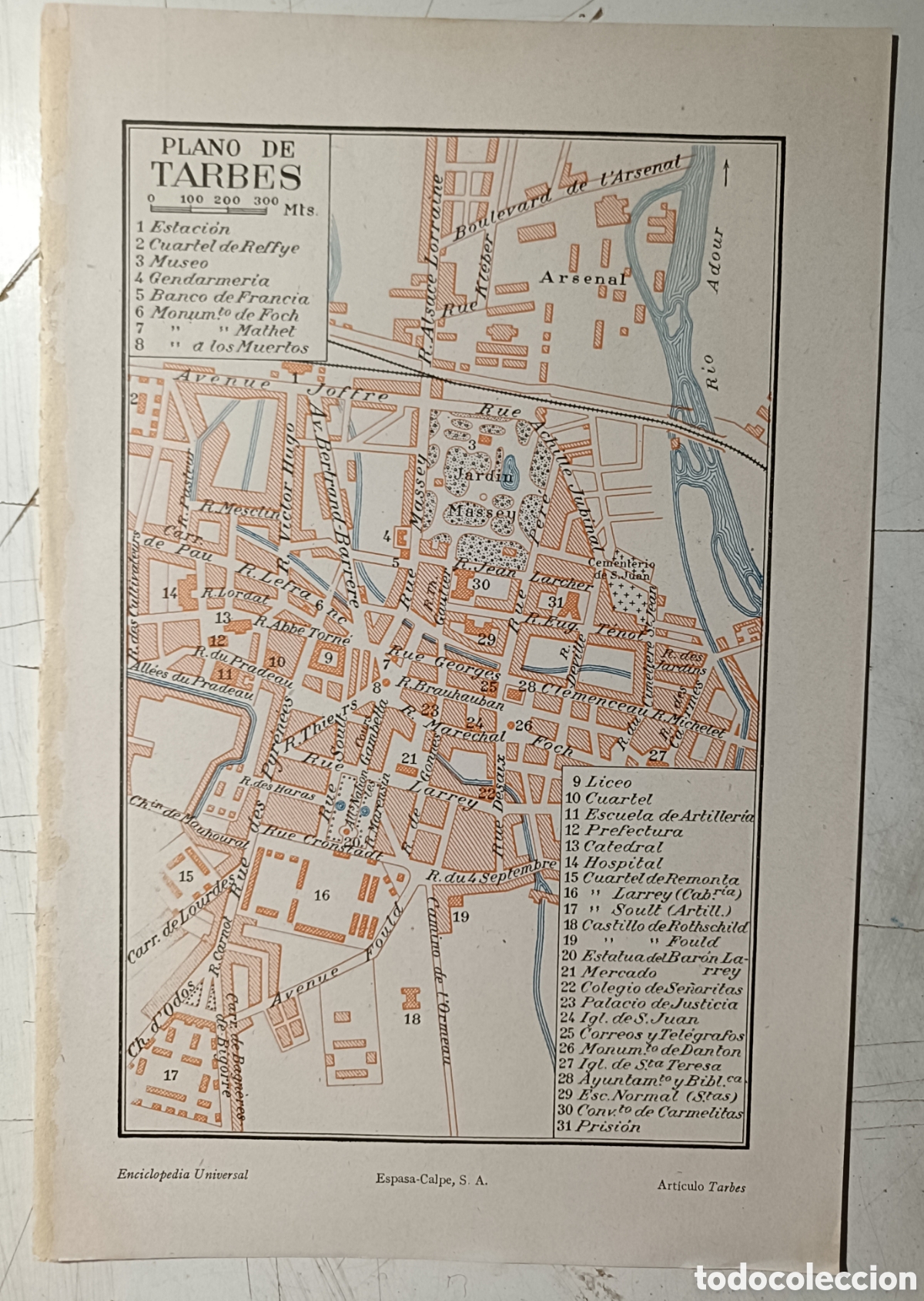 Mapas contempor&aacute;neos: Antiguo Plano de Tarbes - Foto 1