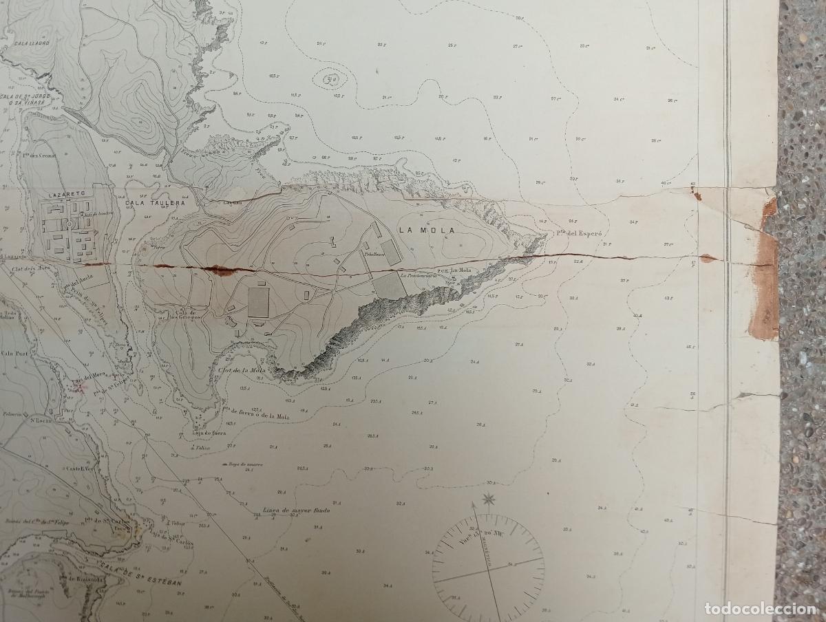 Mapas contempor&aacute;neos: Mapa Puerto de Mah&oacute;n - A&ntilde;o 1896 - - Foto 2