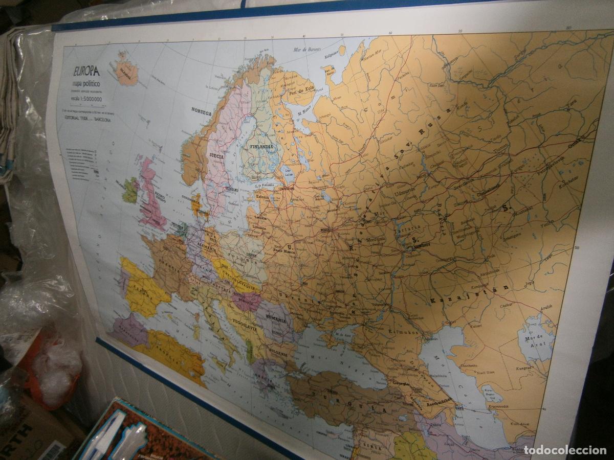 Mapas contempor&aacute;neos: ANTIGUO MAPA ESCOLAR - MAPA DE EUROPA - Foto 2