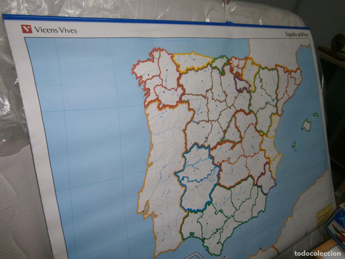 Mapas contempor&aacute;neos: ANTIGUO MAPA ESCOLAR - MAPA DE ESPA&Ntilde;A - Foto 4