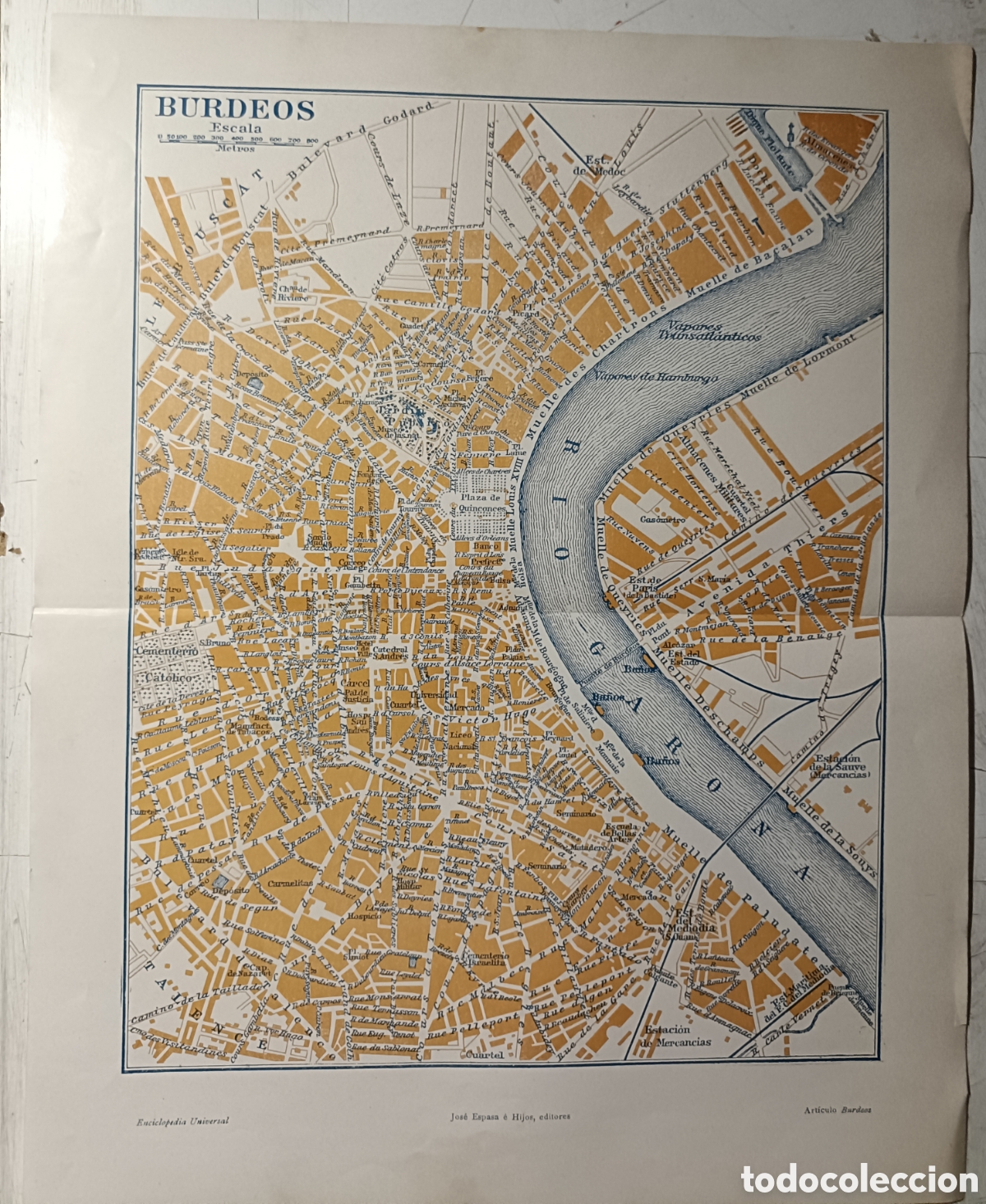 Mapas contempor&aacute;neos: Antiguo plano de Burdeos. - Foto 1