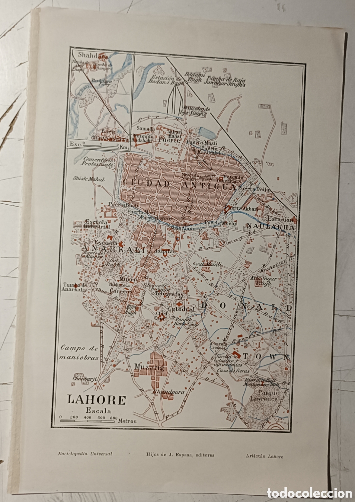 Mapas contempor&aacute;neos: Antiguo plano de Lahore - Foto 1