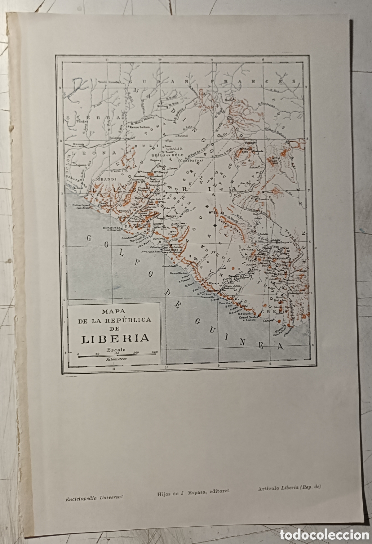 Mapas contempor&aacute;neos: Lamina de mapa de la republica de Liberia - Foto 1