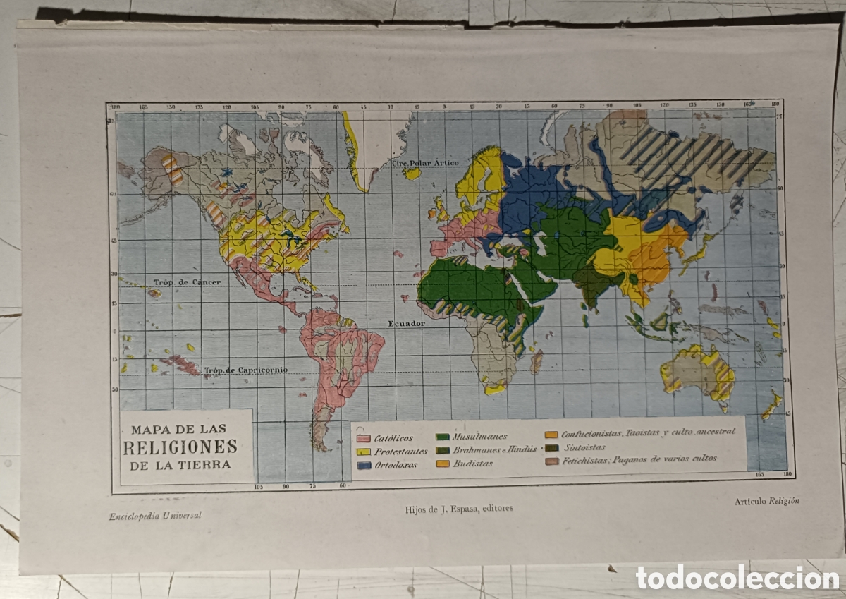 Mapas contempor&aacute;neos: Antiguo mapa de las regiones de la tierra - Foto 1