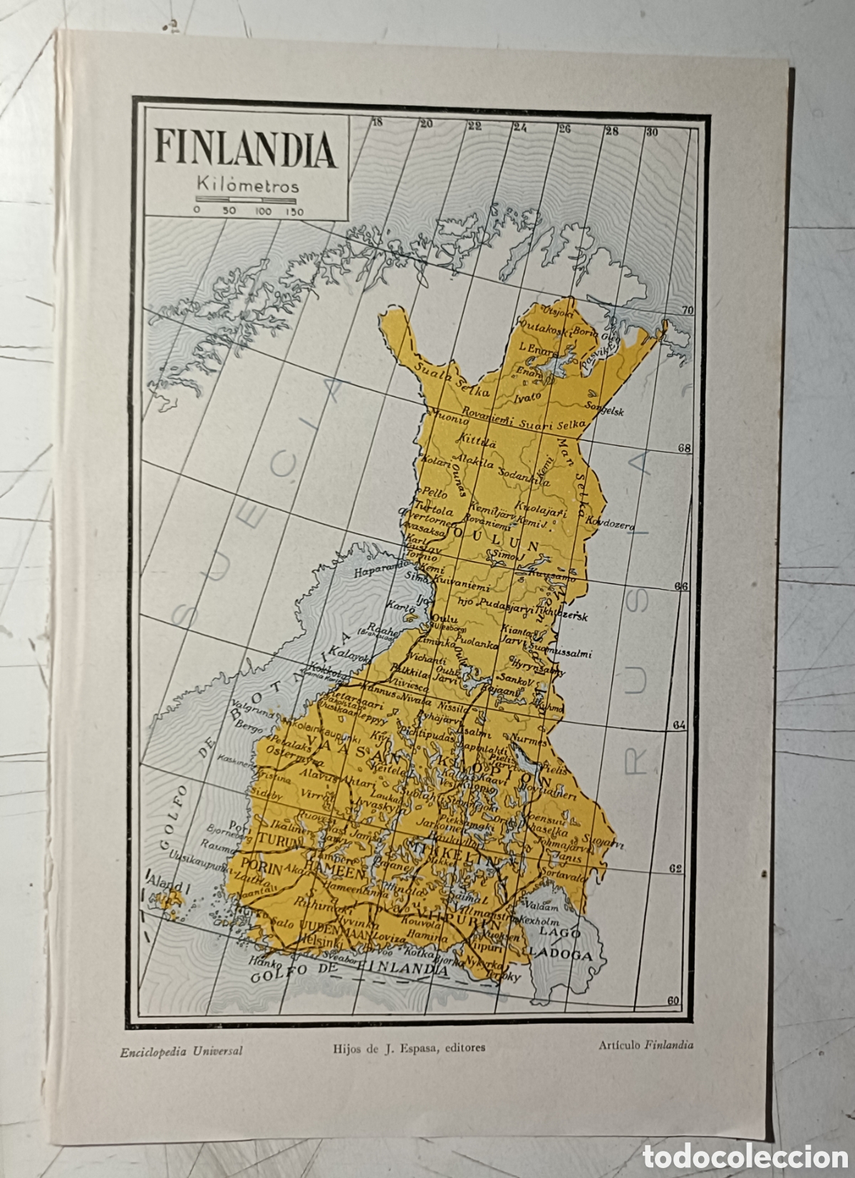 Mapas contempor&aacute;neos: Antiguo mapa de Finlandia - Foto 1