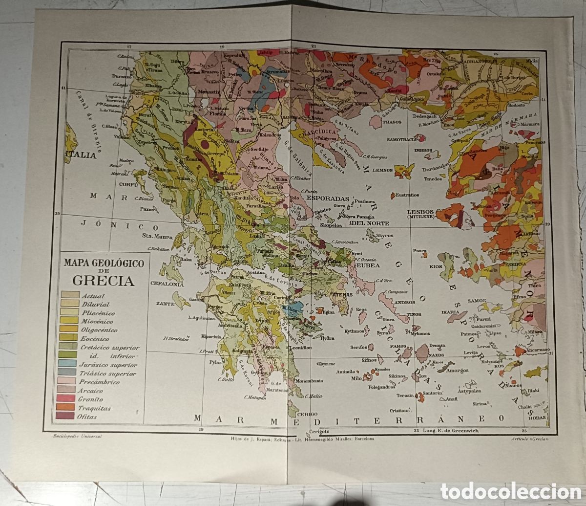 Mapas contempor&aacute;neos: Mapa geol&oacute;gico de Grecia - Foto 1