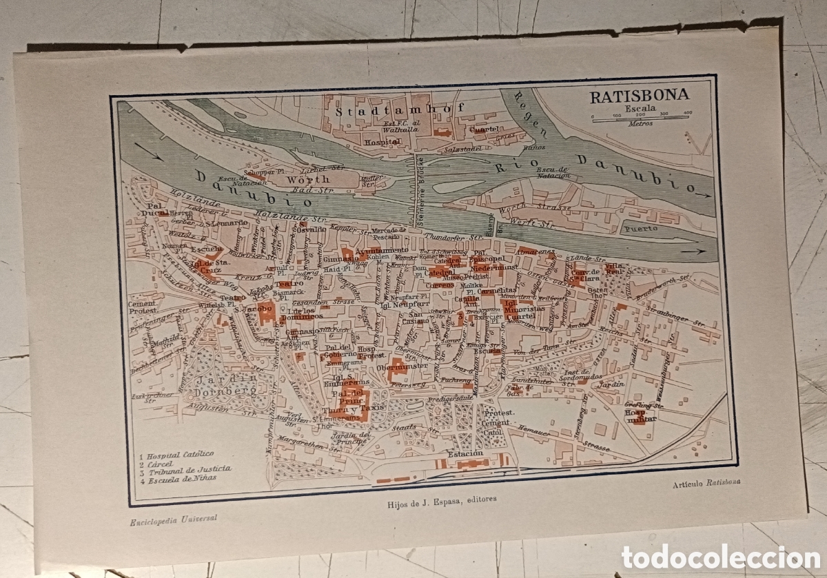 Mapas contempor&aacute;neos: Antiguo plano de Ratisbona - Foto 1