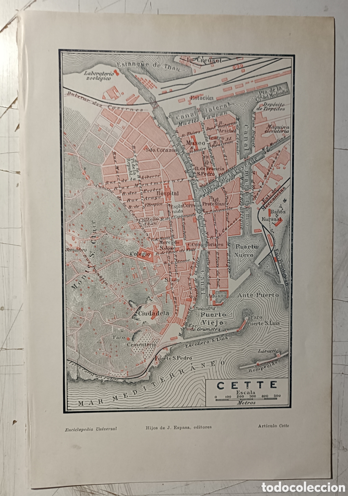 Mapas contempor&aacute;neos: Antiguo plano de Cette - Foto 1