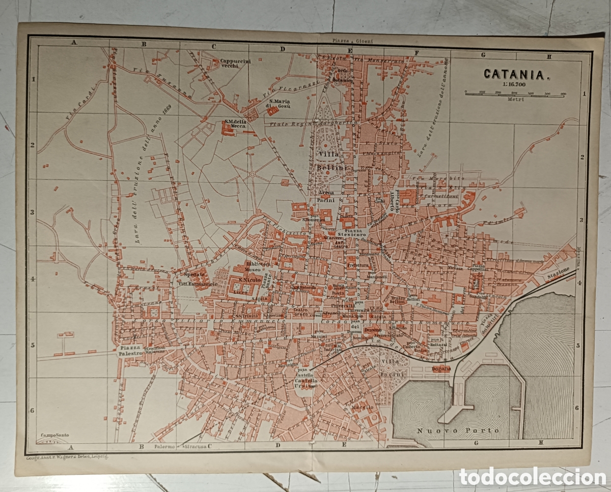 Mapas contempor&aacute;neos: Antiguo plano de Catania - Foto 1