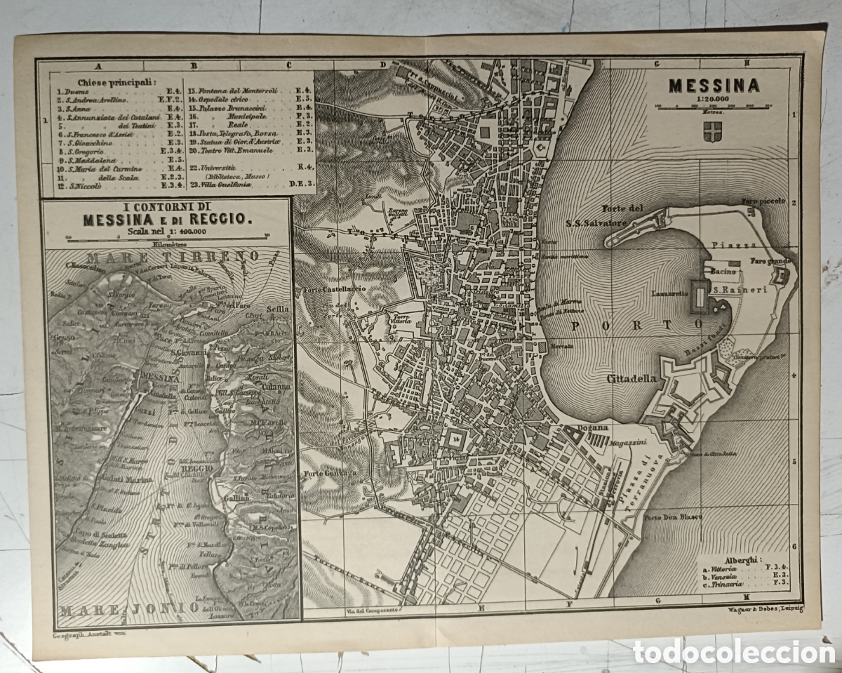 Mapas contempor&aacute;neos: Antiguo plano de Messina - Foto 1