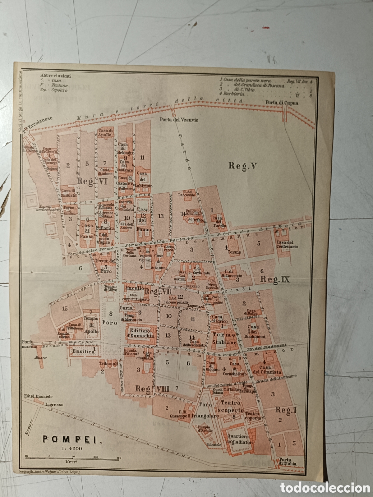 Mapas contempor&aacute;neos: Antiguo plano de Pompeya - Foto 1