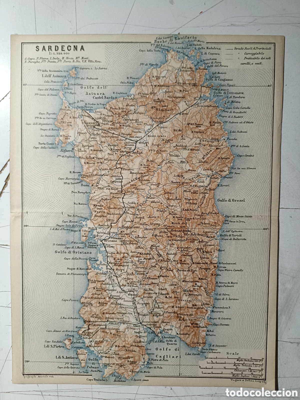 Mapas contempor&aacute;neos: Antiguo mapa de Sardecna - Foto 1