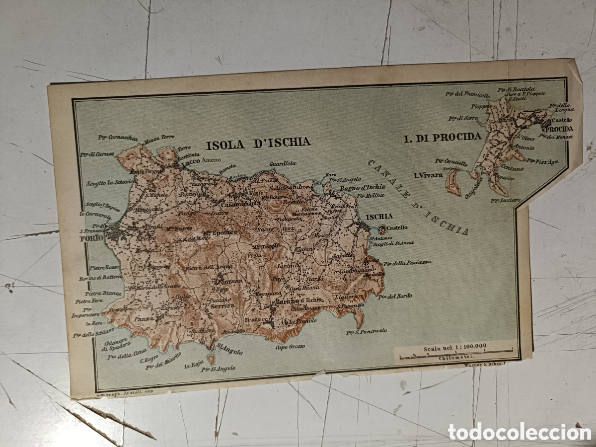 Mapas contempor&aacute;neos: Antiguo Mapa de la isla de Ischa - Foto 1