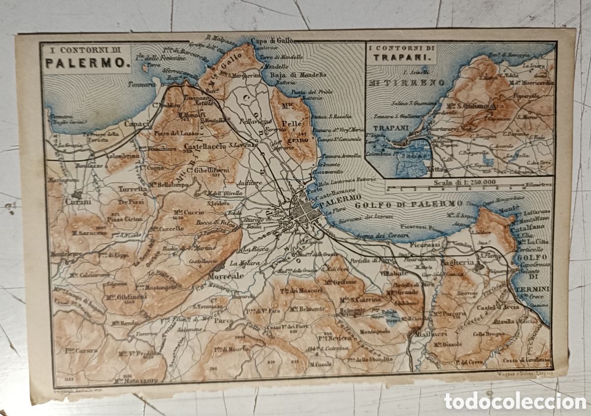Mapas contempor&aacute;neos: Mapa del contorno de Palermo - Foto 1