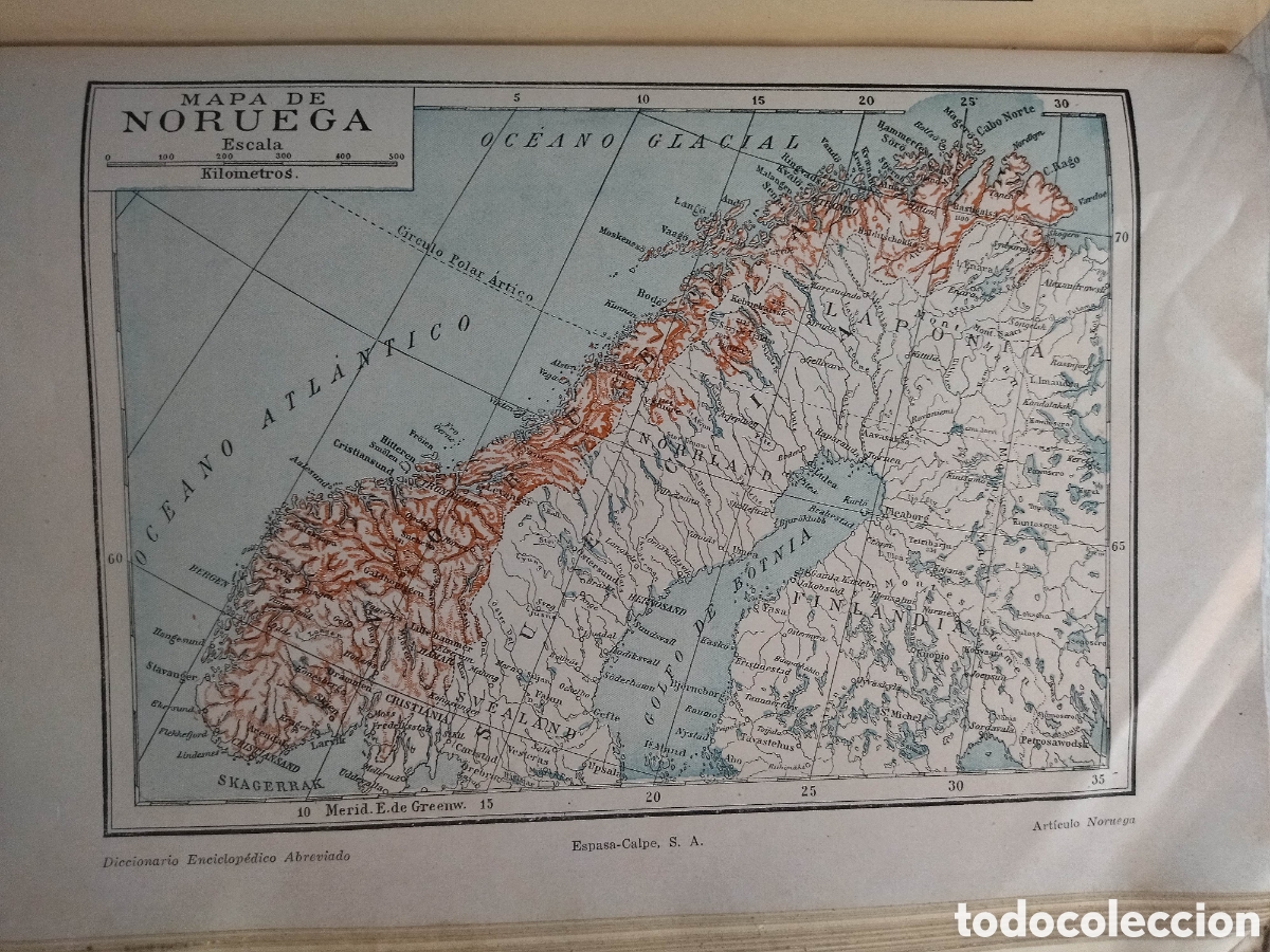Mapas contempor&aacute;neos: Mapa de Noruega. Publicado en 1933 - Foto 1