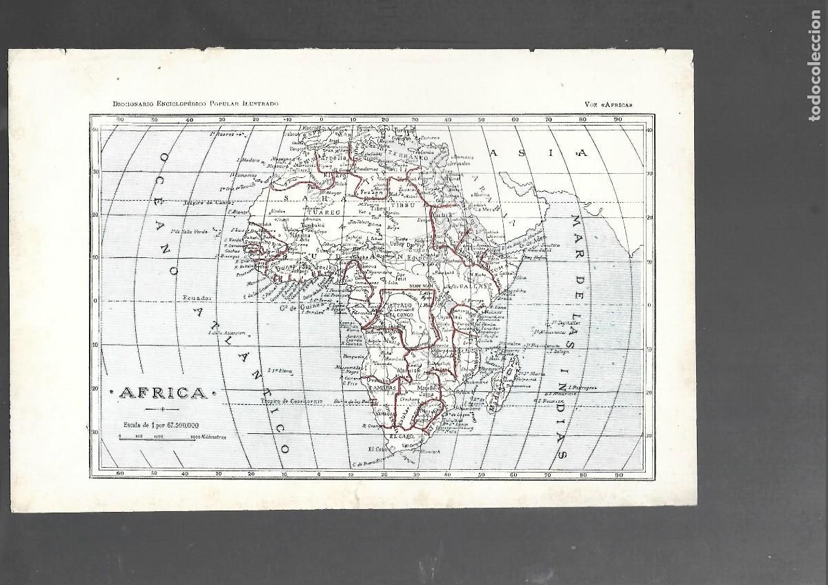 Contemporary maps: mapa AFRICA papel 24x 15 cm , doblado