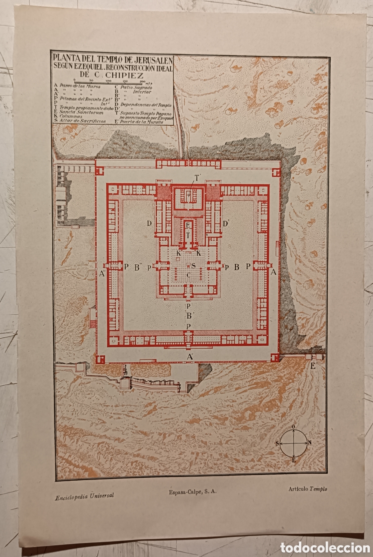 Mapas contempor&aacute;neos: Planta del templo de Jerusal&eacute;n. - Foto 1