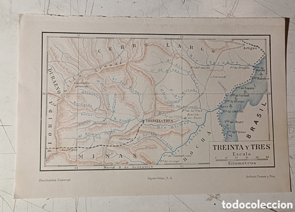 Mapas contempor&aacute;neos: Antiguo plano de Treinta y tres - Foto 1
