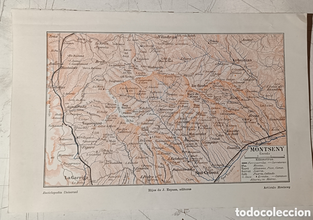 Mapas contempor&aacute;neos: Antiguo Mapa de Montseny - Foto 1