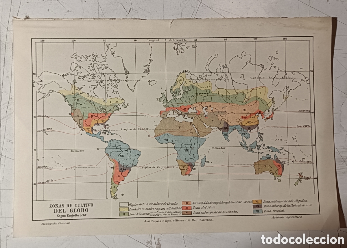 Mapas contempor&aacute;neos: Mapa de cultivo del Globo - Foto 1