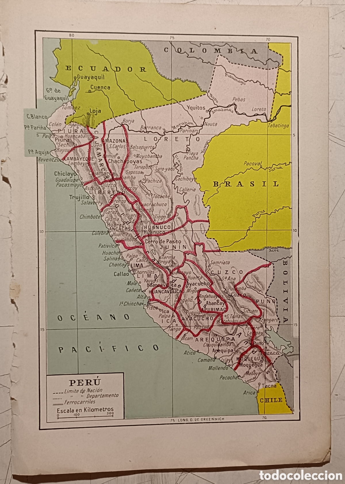 Mapas contempor&aacute;neos: Antiguo mapa de Per&uacute; - Foto 1