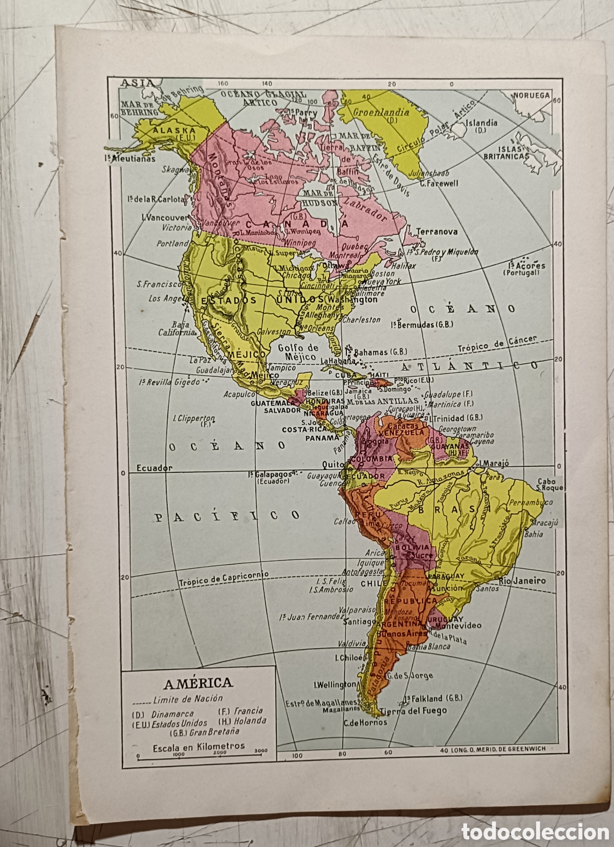 Mapas contempor&aacute;neos: Antiguo mapa de Am&eacute;rica - Foto 1