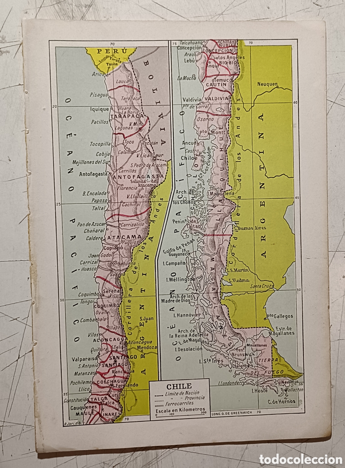 Mapas contempor&aacute;neos: Antiguo mapa de Chile - Foto 1